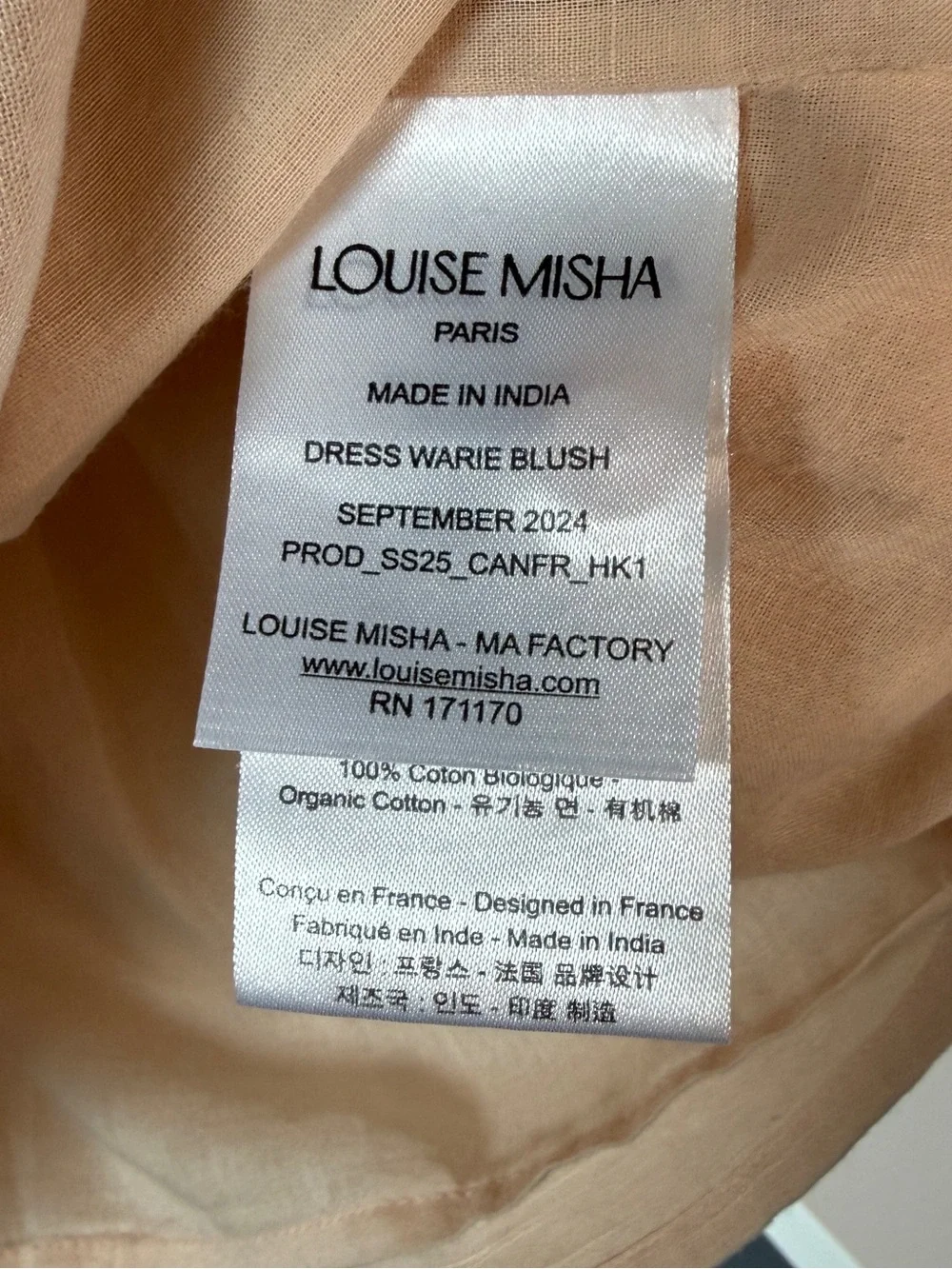 Louise Misha Warie Dress (Blush) | Size 5Yr
